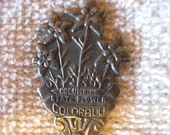 Colorado Collector Spoon Vintage Columbine State Flower Silver Holland  SP13