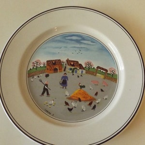 Vintage Collector Plate Villeroy & Boch Depuis 1748  8 Inches CL26-2