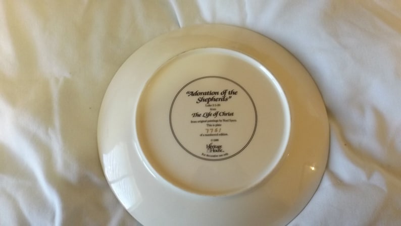 Adoration of the Shepherds 1986 Heritage House Collector Plate Vintage CL35-5
