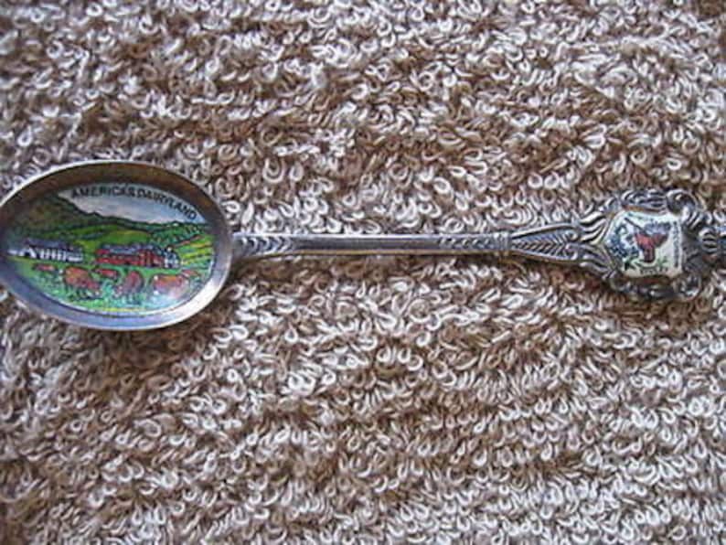 Decorative Collectible Spoon State of Wisconsin w Gift Box Vintage 4 14 SP9
