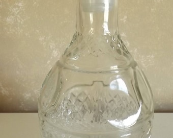 Clear Glass Decorative Decanter with Top 8 1/2 Inches Vintage CL2-2