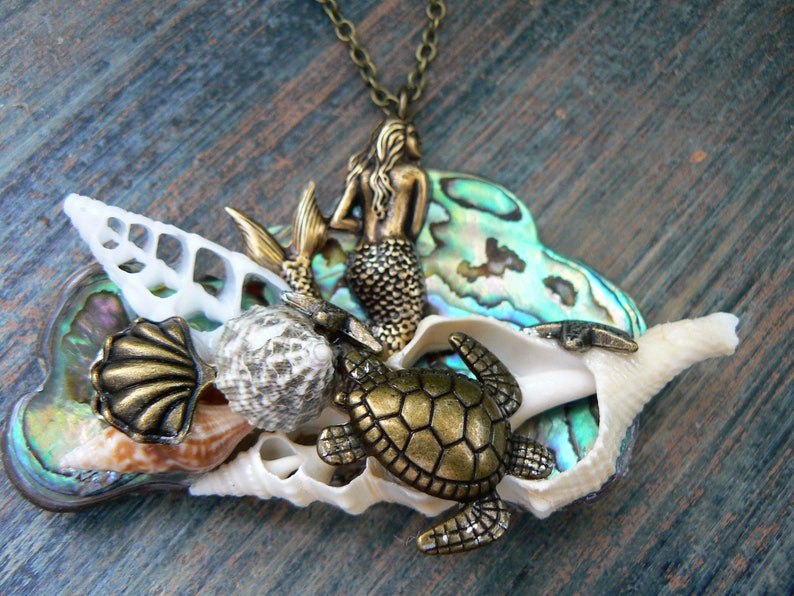 Mermaid Statement Necklace,Mermaid Abalone Necklace Festival Paua Necklace Seashell Necklace Cosplay Jewelry Boho Siren Costume