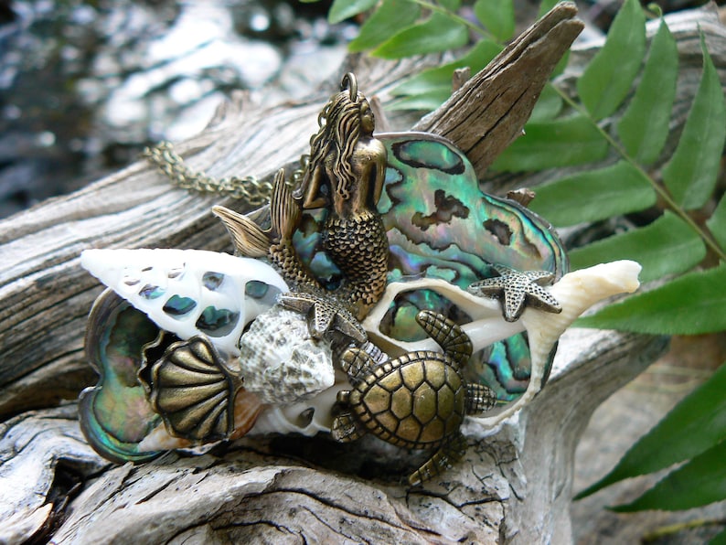 Mermaid Statement Necklace,Mermaid Abalone Necklace Festival Paua Necklace Seashell Necklace Cosplay Jewelry Boho Siren Costume