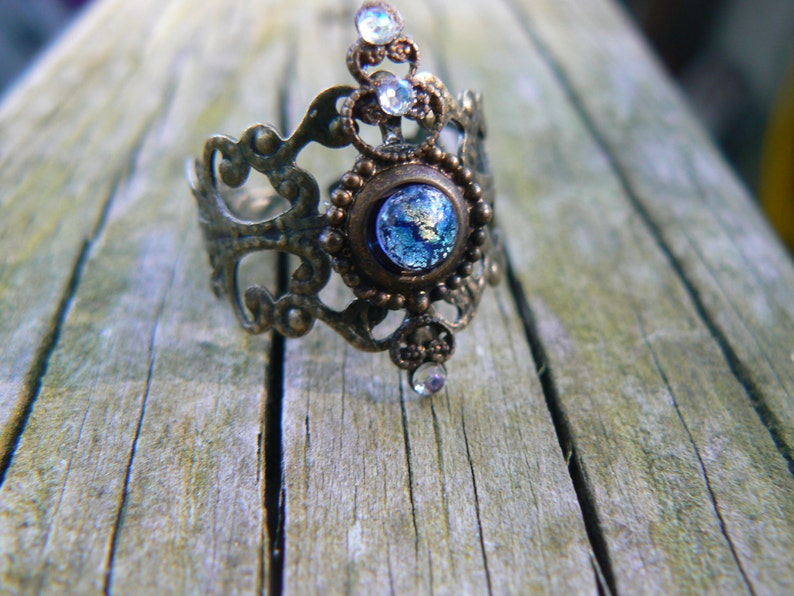 galaxy blue midi ring armor ring blue harlequin knuckle ring nail ring claw ring ring vampire goth victorian moon goddess pagan boho gypsy