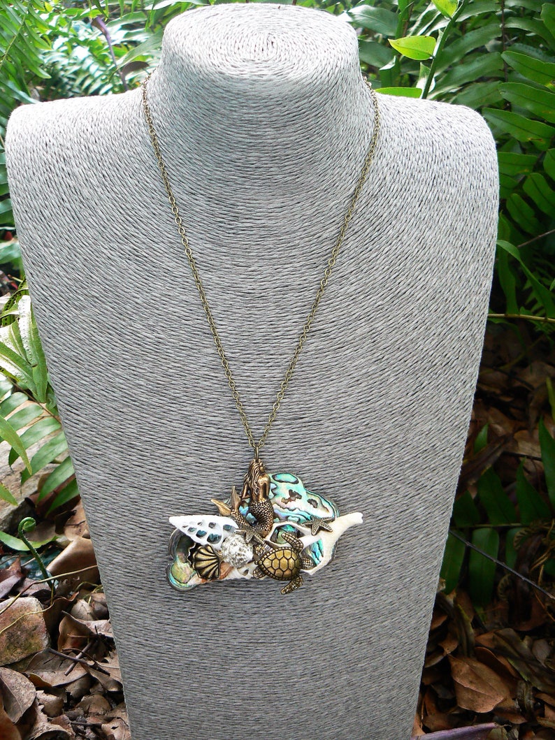 Mermaid Statement Necklace,Mermaid Abalone Necklace Festival Paua Necklace Seashell Necklace Cosplay Jewelry Boho Siren Costume