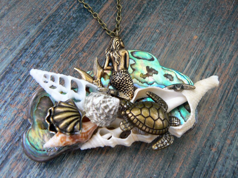 Mermaid Statement Necklace,Mermaid Abalone Necklace Festival Paua Necklace Seashell Necklace Cosplay Jewelry Boho Siren Costume