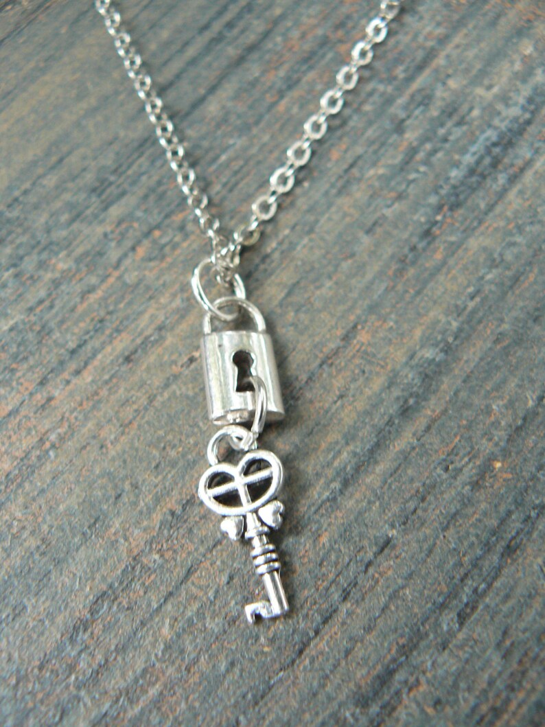 Steampunk necklace lock and key necklace pendant necklace Etsy
