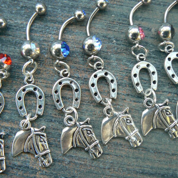 Horse Belly Ring Etsy