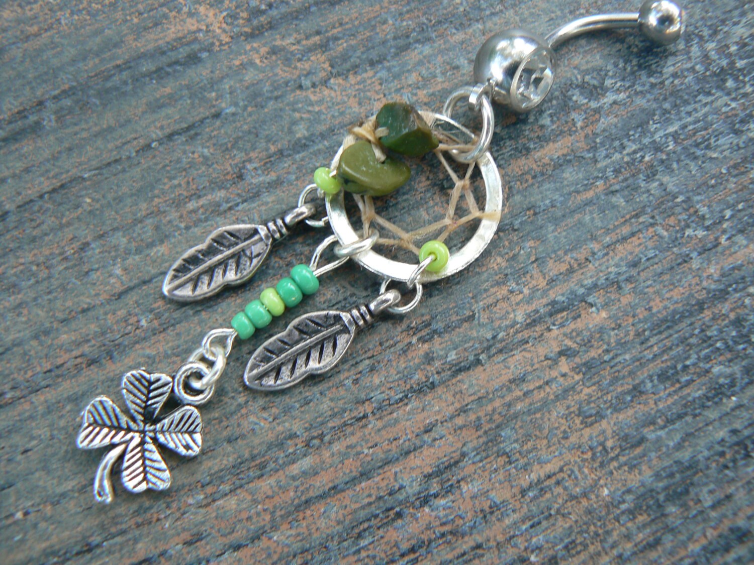 lucky belly ring Irish dreamcatcher belly ring St.Pattys day | Etsy