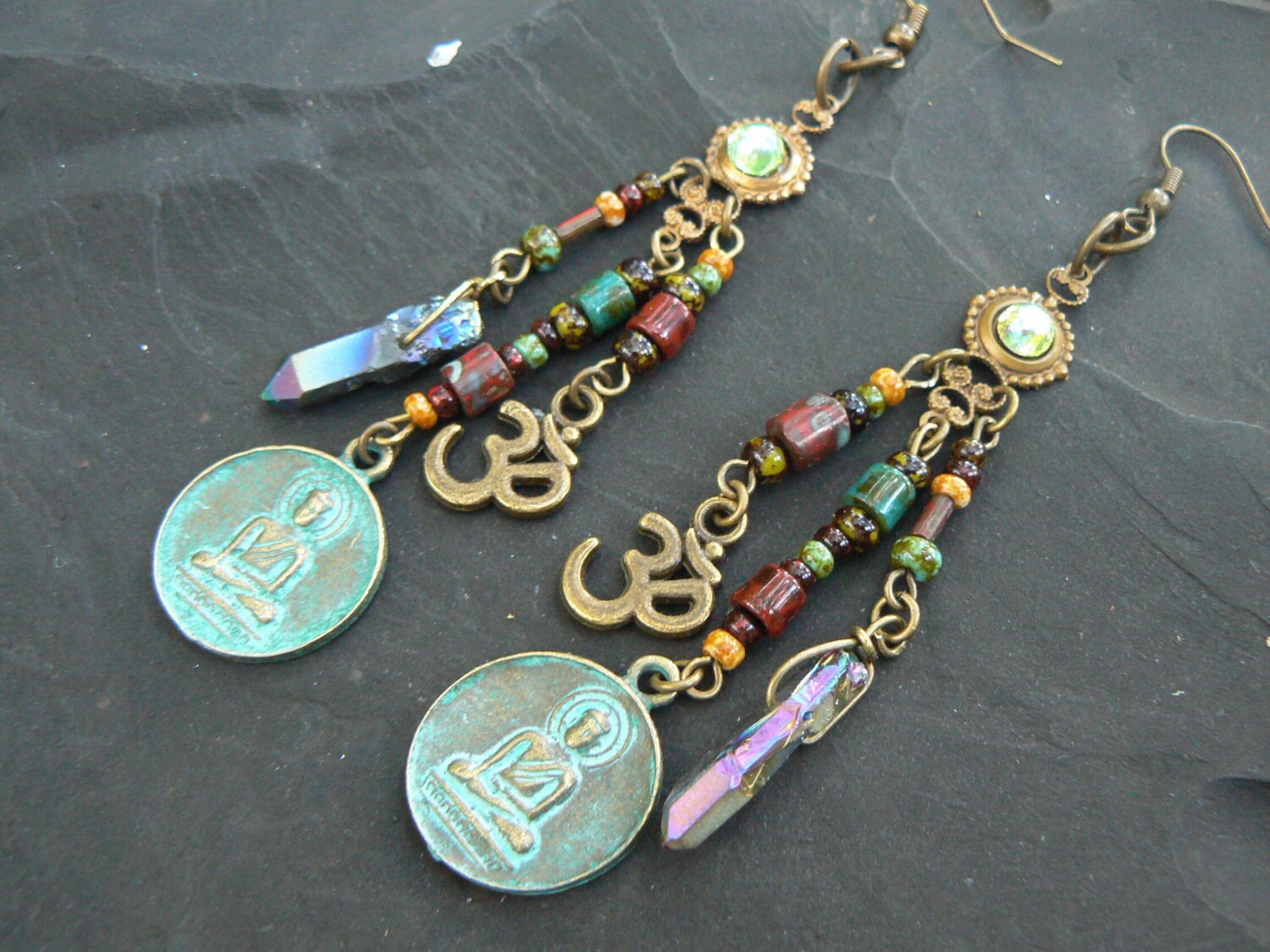 Spiritual Earrings Zen Earrings Buddha Earrings Pendant Etsy
