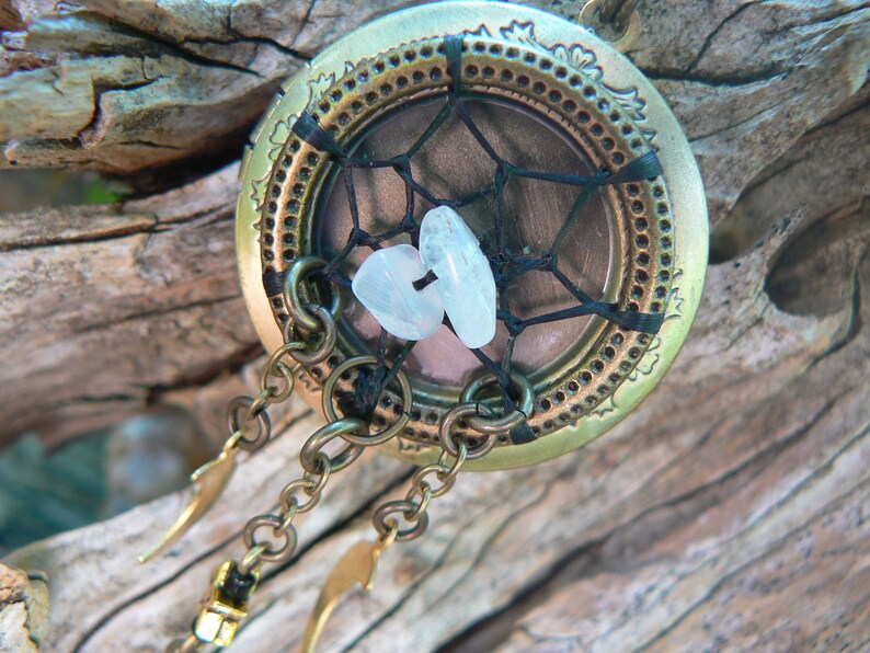 Moonstone Locketdreamcatcher Locketmoon Goddess Etsy