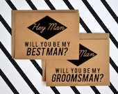 1 DOLLAR SHIPPING - 5 Cards Will You Be My Groomsmen and Best Man Cards Box Set - Wedding Stationery Cards - Groomsmen cards - bridal party