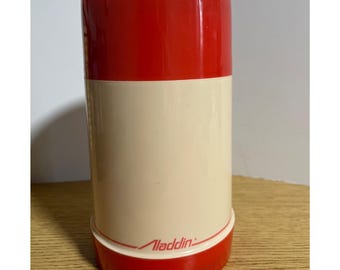 Vintage Aladdin Wide Mouth Pint Thermos Plastic Insulated Hot/Cold Drinks Retro