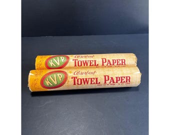 Vintage KVP Absorbent Towel Paper Rolls Kalamazoo Michigan Set Of 2. Vintage 50s