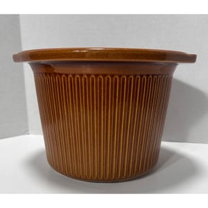 Vintage Rival Stoneware Brown Ribbed Crock Pot Insert Model 3150/2 3 1/2 QT 80s