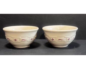 Longaberger Woven Traditions Berry Dessert Custard Bowls Vintage 90s Made in USA