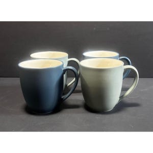 Noritake Colorwave 2 Blue 8484 & 2 Green 8485y Stoneware Mugs Set Of 4 VTG 04