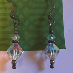 Sterling Silver and Clear Swarovski Crystal Dangle Earrings