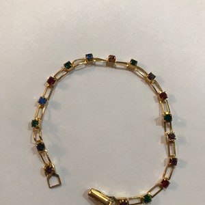 Goldtone Mini Rhinestone Links Bracelet