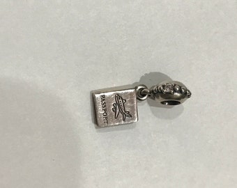 Authentic Pandora Retired Charm Passport Sterling Silver Pandora Charm