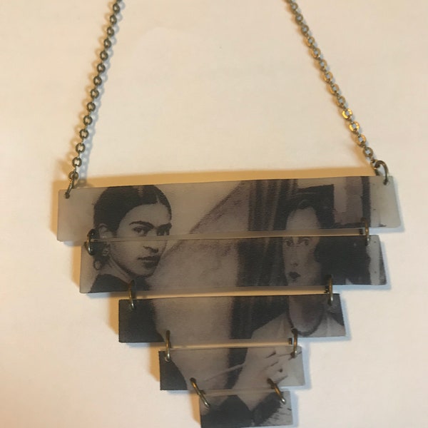 Unique Frida Kahlo Frida Acrylic Necklace 10”