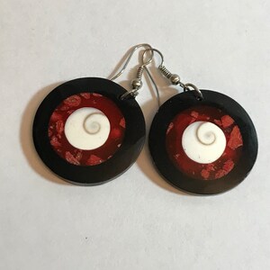 Round Seashell Theme Dangle Boho Earrings