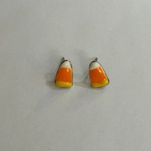 Halloween Candy Corn Mini Post Earrings