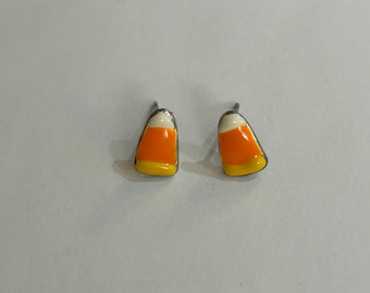 Halloween Candy Corn Mini Post Earrings