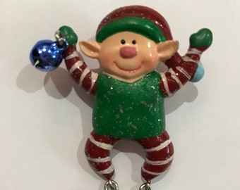 Christmas Holiday Elf Pin Brooch