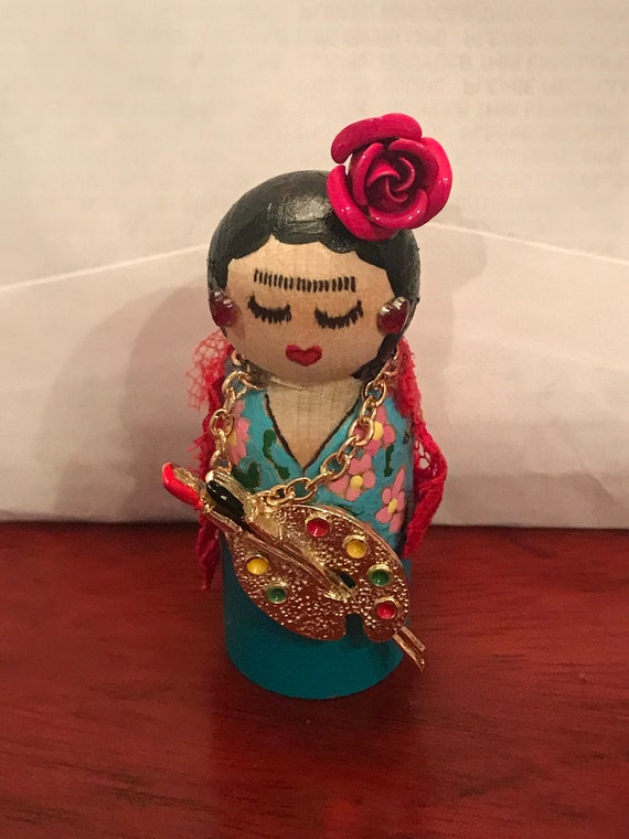 frida kahlo wooden doll