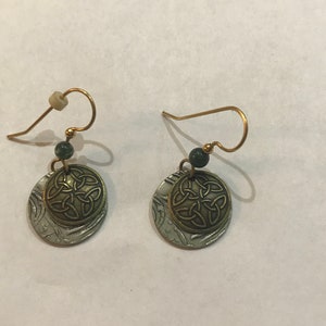 Metal Round Celtic theme Dangle Earrings