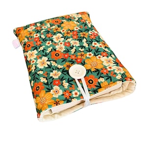 Cute Floral Padded Book Sleeve | Handmade Book Protector | Bookish Gift for Readers