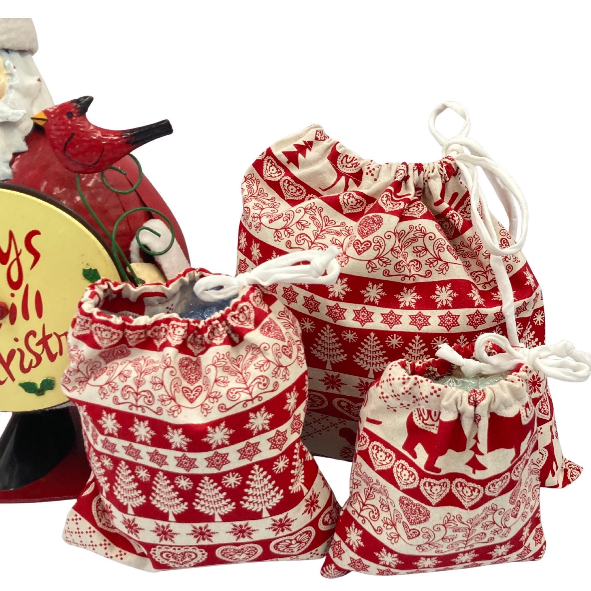 Christmas Bags Resuable Gift Bags Christmas Fabric Fabric - Etsy Australia