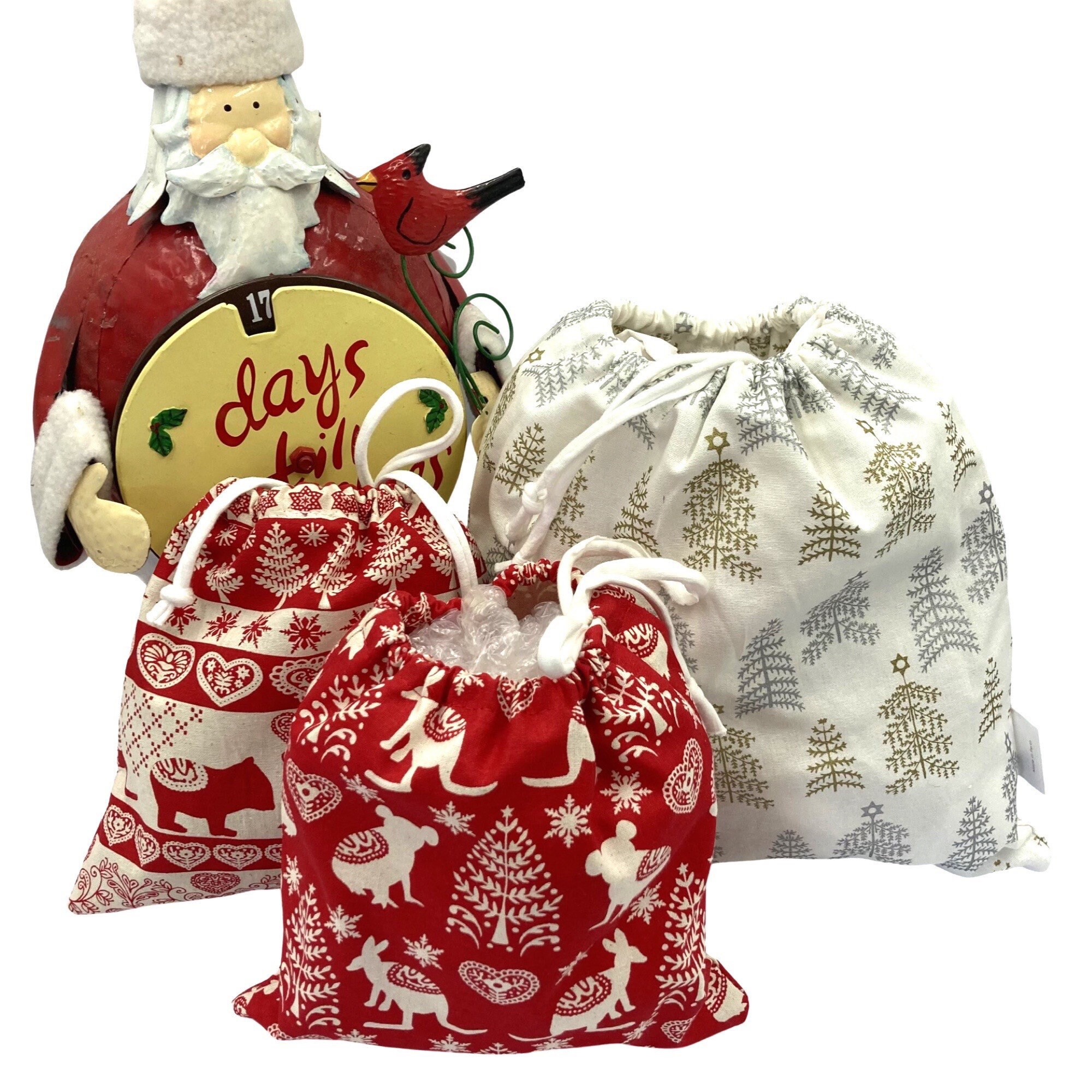 Christmas Bags Resuable Gift Bags Christmas Fabric Fabric - Etsy Australia