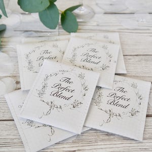 Custom Wedding Favour with Wreath Design: packs of 10 personalised wedding favours Customized Wedding Favors Teabag Wedding Favours image 1