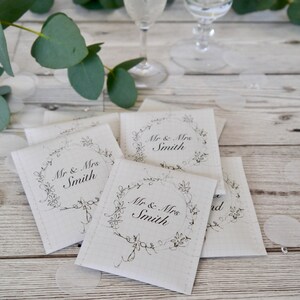 Custom Wedding Favour with Wreath Design: packs of 10 personalised wedding favours Customized Wedding Favors Teabag Wedding Favours image 8