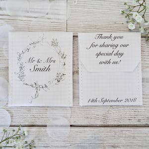 Custom Wedding Favour with Wreath Design: packs of 10 personalised wedding favours Customized Wedding Favors Teabag Wedding Favours image 4