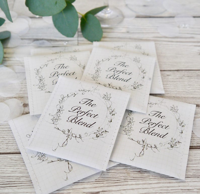 Custom Wedding Favour with Wreath Design: packs of 10 personalised wedding favours Customized Wedding Favors Teabag Wedding Favours image 1