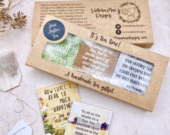 Jane Austen Gifts: Jane Austen Tea Gift Set - Pride and Prejudice - Sense and Sensibility - Mansfield Park - Mr Darcy - Jane Austen Gift
