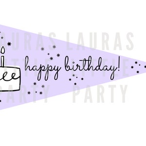 Printable Flag - Happy Birthday Purple