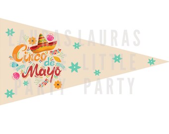Bandera Imprimible - Cinco de Mayo Floral