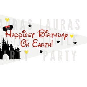 Printable Flag - Minnie Inspired Bday