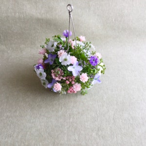 Dollhouse Miniature Hanging Basket one inch scale HB-04