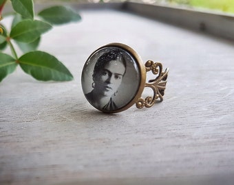 Mexican painter ring,Portrait jewelry,Inspiring ring,Adjustable ring,Gift for a painter artist,Mexican artist ring