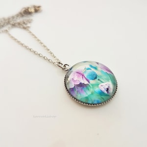 Flower anemone necklace,Meadow Flower necklace bridesmaid gift,Botanical pendant,Meadow flowers,Nature lover gift,for mom sister daughter