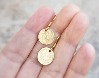 Tiny disc dot coin dainty earrings