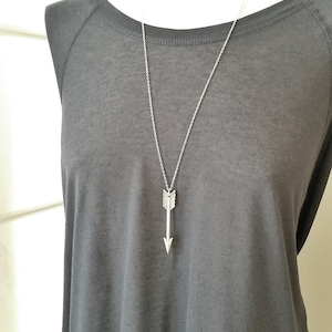 Long arrow necklace,Gift for girlfriend,For wives,Gift for mom,Silver arrow necklace,Layering arrow necklace,Long layering necklace,tribal