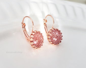 Boucles D'oreilles Dorées En Forme De Bouton De Rose - Parfait état, Fermoir Clip