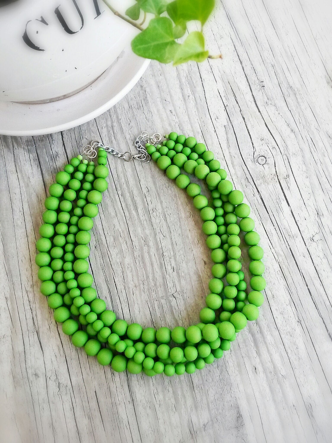 【TATIANA】Apink銀紙着用★Green Mix Coin Beads Necklace il_fullxfull.637233520_6l68.jpg