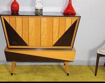 Mid Century Modern German wood console high end hi-fi Kuba Tango Radio a dream find for collectors or interior designers